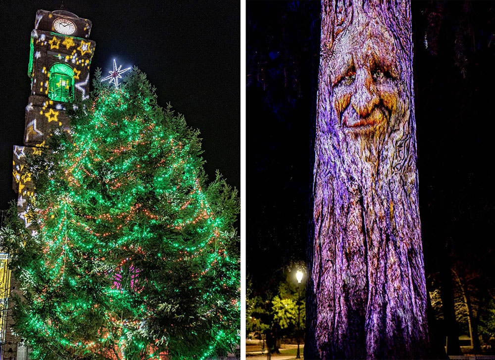 L'albero di Natale e quello parlante (Foto Roberto Grano)